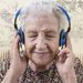 Lady listening to audio book